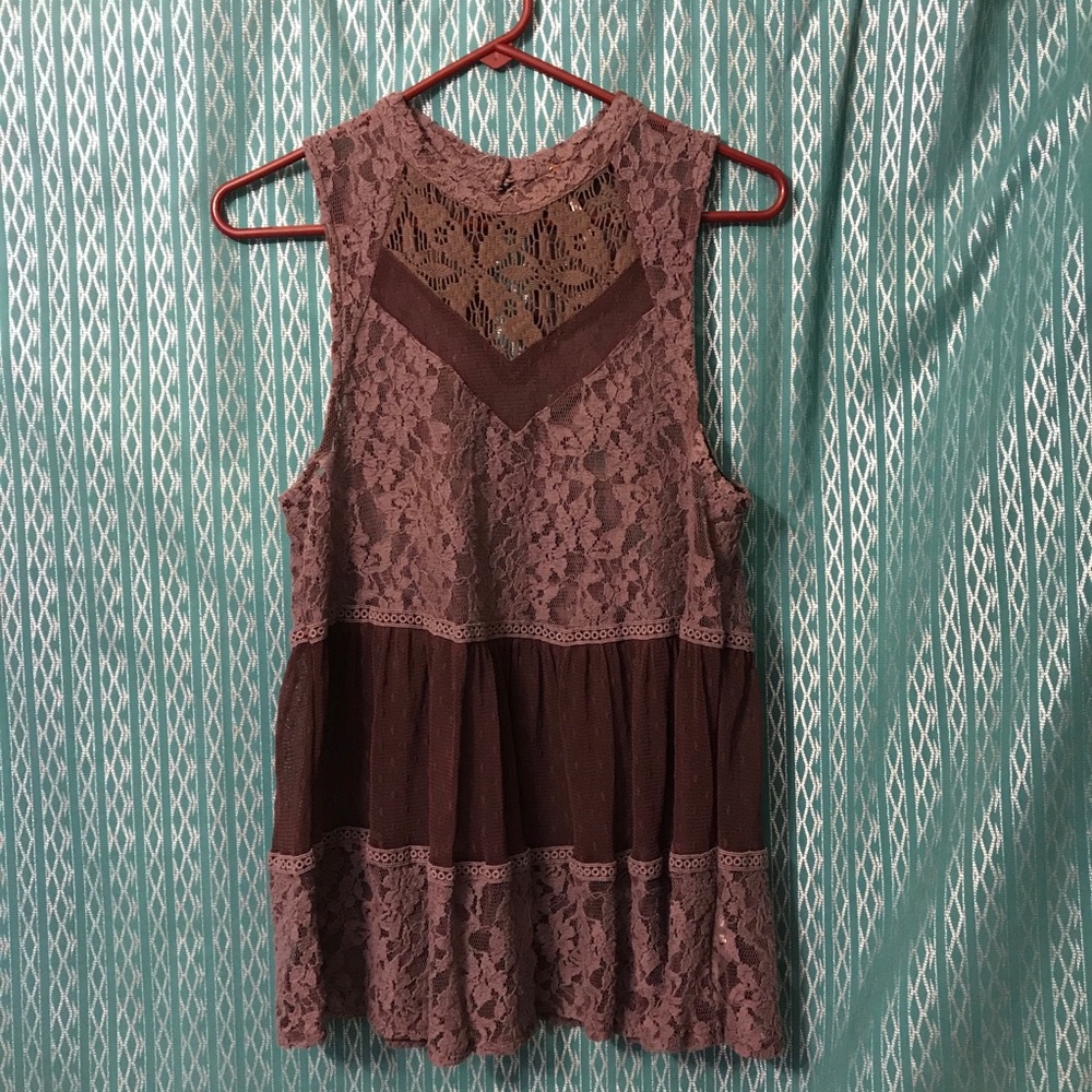 Free People purple lace tunic sz L